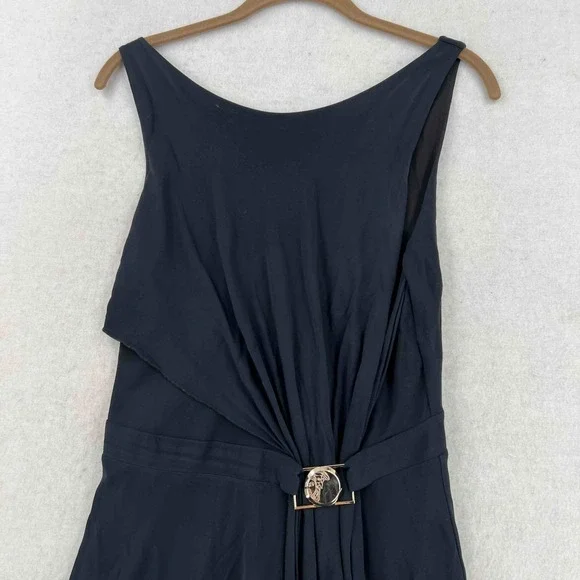 Versace Collection Women's Gold Belted Dress Black Sleeveless Size -42